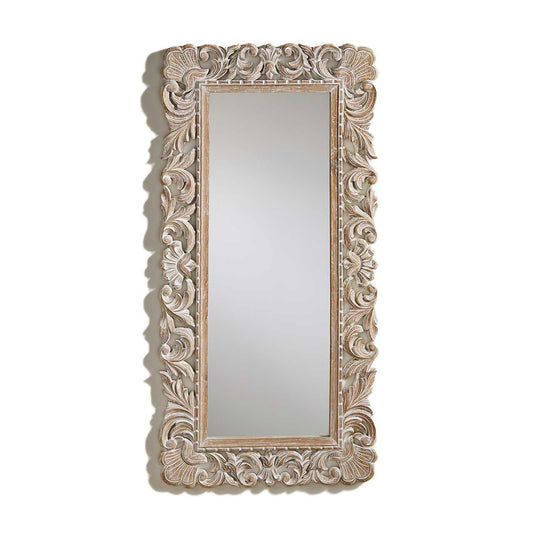 Acanthus Rosettes Hand-Carved Wall Mirror