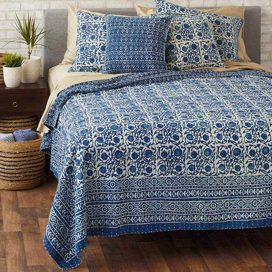 Floral Dabu Cotton Bedding